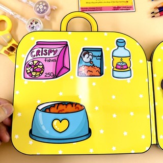 Bộ nhà cho chú mèo cưng- búp bê giấy - size to - Pighandmade