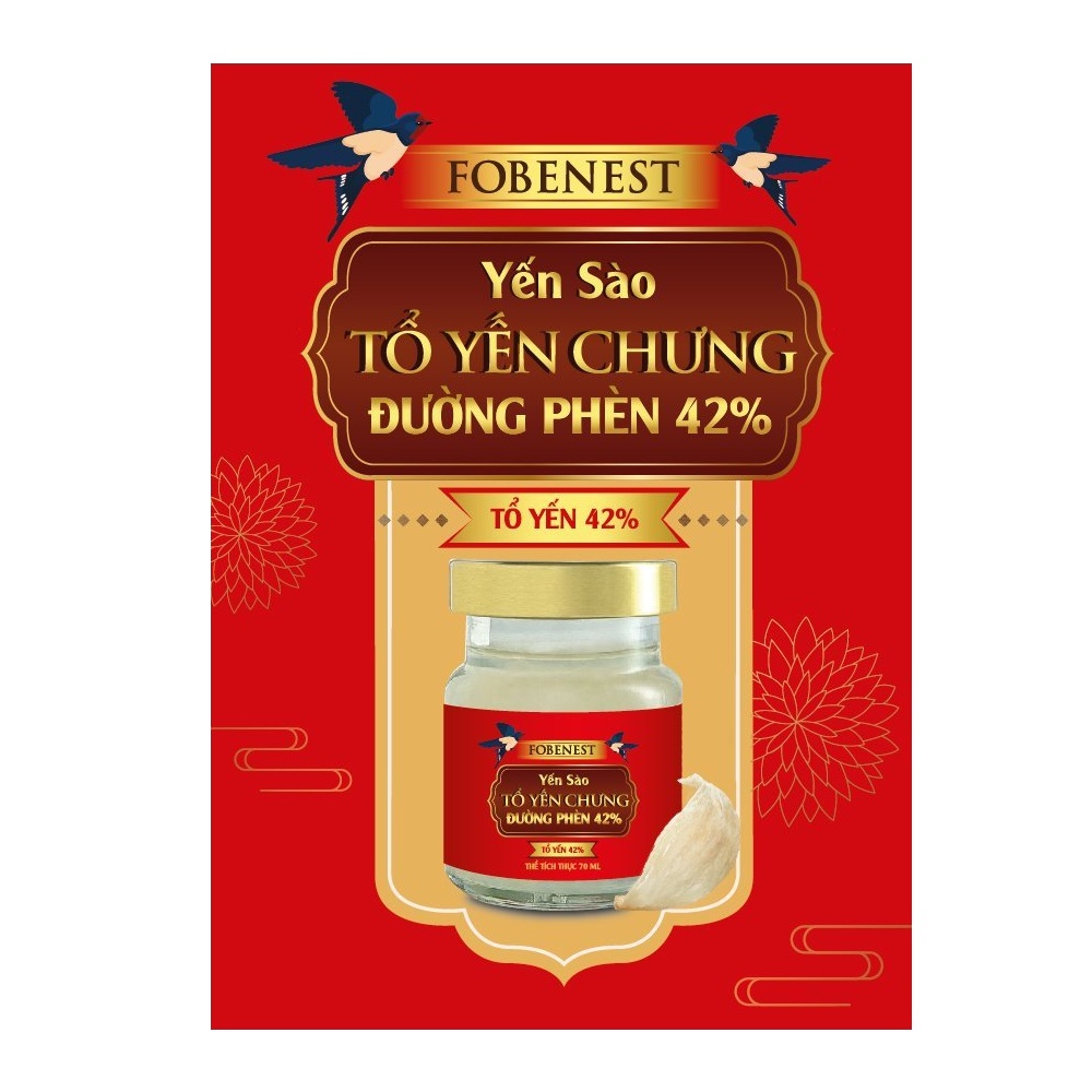 Hộp Yến Sào Fobenest Fobe 42% Yến Bồi Bổ Cơ Thể N1 - Lọ 70ml
