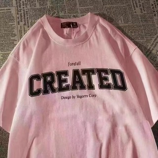 [ Rẻ vô địch ] Áo thun cotton tay lỡ dáng rộng unisex - CREAT