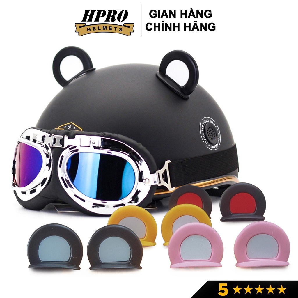 Ảnh Tai gấu gắn mũ bảo hiểm Hpro Helmet kèm keo dán, phụ kiện trang trí nón bảo hiểm thời trang, siêu cá tính 2