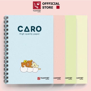 Sổ tay caro lò xo A5 TUANVIET BOOKS 120 trang, phù hợp ghi chép, nhật ký