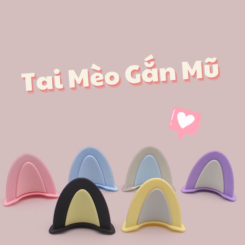 Ảnh Tai mèo gắn mũ bảo hiểm cute, siêu dễ thương, phiên bản mới phối 2 màu độc lạ, phụ kiện mũ bảo hiểm Hpro Helmet 2