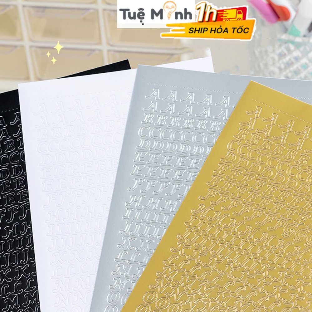 Sticker chữ ánh bạc font chữ viết tay cổ điển STI57 nhãn dãn ký hiệu ...