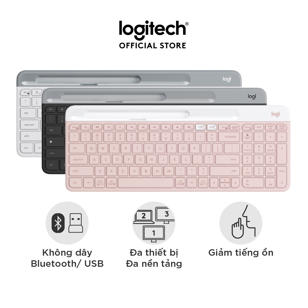 [Mã ELCL7 giảm 7% đơn 300K] Bàn phím không dây Bluetooth Logitech K580 - Kết nối đa thiết bị, mảnh gọn, PC/ iPad