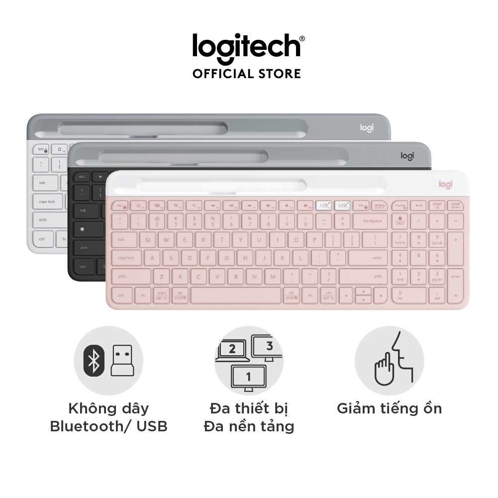 Bàn phím không dây Bluetooth Logitech K580 – Kết nối đa thiết bị, mảnh gọn, PC/ iPad