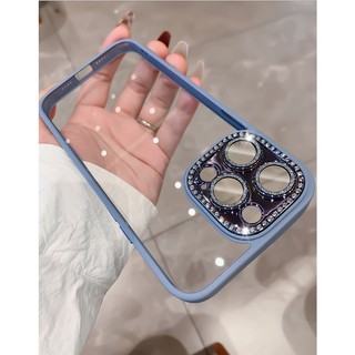 Ốp lưng MEIRUYI lưng trong chống ố bảo vệ camera lấp lánh gắn đá nhũ cho ip 13promax 14pro 14promax