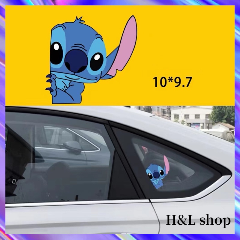 Hl Nhãn Dán Trang Trí Xe Hơi Họa Tiết Hoạt Hình stitch