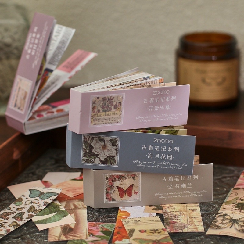 Quyển 50 Miếng Dán Washi Sticker Tem Tag Vé Ticket Postcard Thư Tay ...