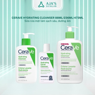 Sữa rửa mặt Cerave Hydrating Cleanser làm sạch sâu dành cho da thường và da khô 88ML/236ML/473ML – AJA’S SKINLAB