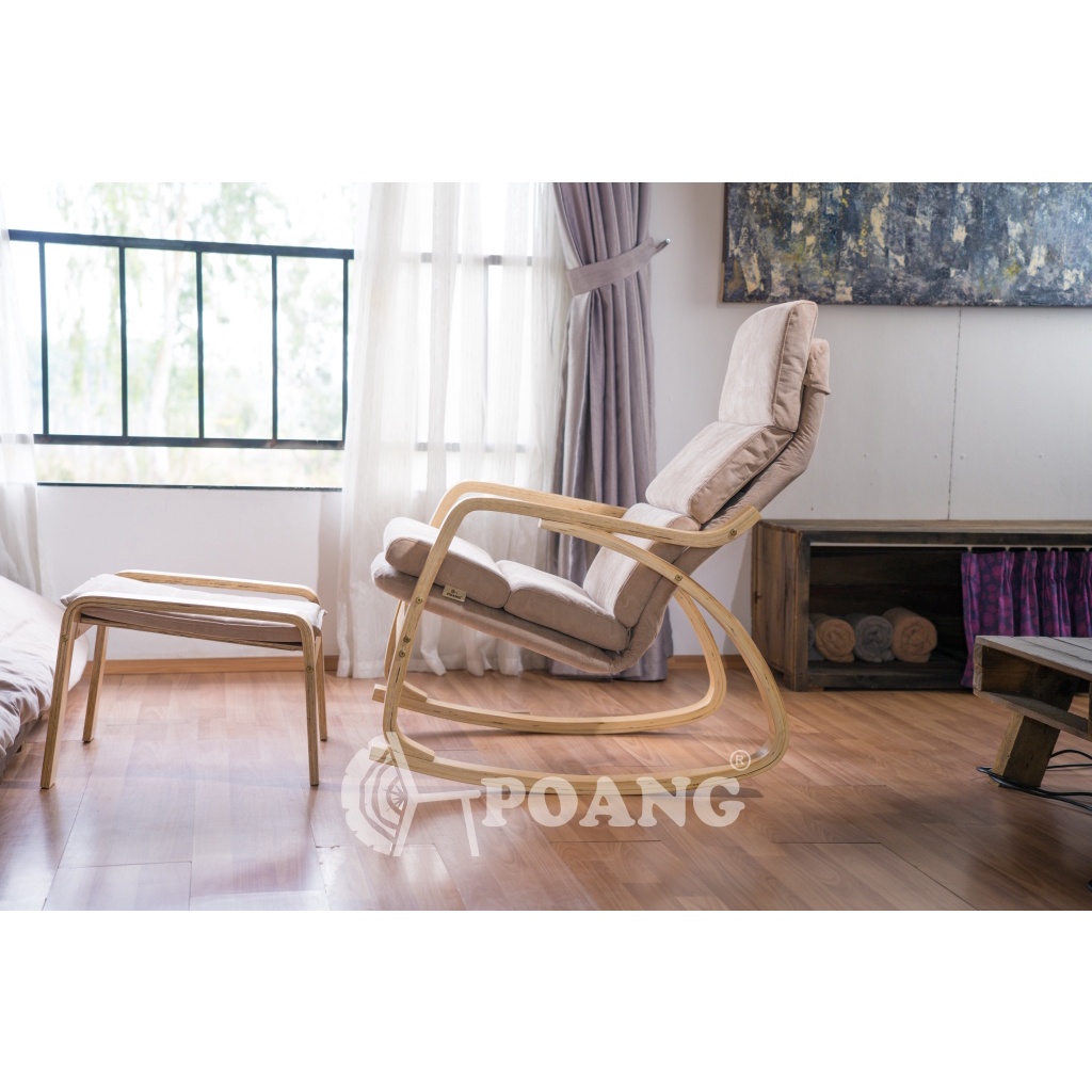 Ảnh Ghế thư giãn | POANG | plywood óc chó/bạch dương | vải cotton | beige | R67xS139xC86 cm 3
