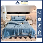 Bộ chăn ga gối lụa 5 món chăn trần bông, ga gối lụa mát và mềm mịn nhiều mẫu đẹp miễn phí bo chun — ảnh 2