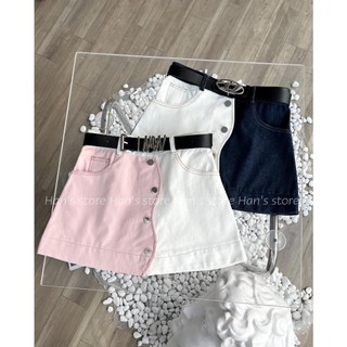 CHÂN VÁY HAI MÀU CHẤT KAKI JEANS(ẢNH THẬT)