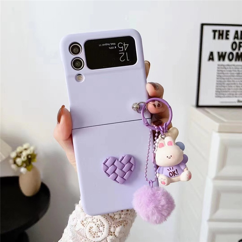 Ốp Điện Thoại Nắp Gập Chống Sốc Có Móc Khóa Búp Bê Dễ Thương Cho Samsung Galaxy Z Flip 4 5G Z Flip 3 5G Z Flip 4 Z Flip 3