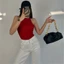 Pealike Womens Turtleneck Cơ Bản Crop Tank Ribbed Đan Màu Trơn Bodycon Áo Len Không Tay Áo Vest Rốn Áo Sơ Mi