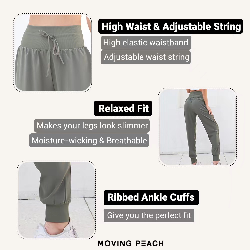 Ảnh MOVING PEACH Quần Jogger Thể Thao Lưng Cao In Họa Tiết Quả Đào Có Size S-XL Cho Nữ DLD 2