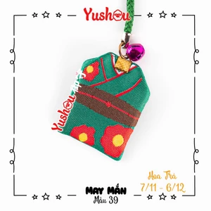 Túi Phước Yushou May Mắn Hoa Trà - Kiểu Omamori Nhật, Có sẵn, Quà tặng ý nghĩa.