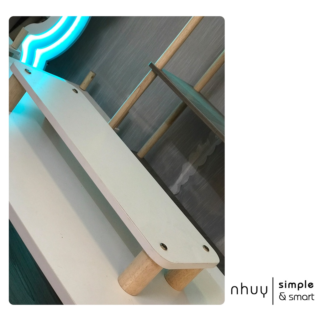Kệ để màn hình máy tính decor góc làm việc gỗ MDF thương hiệu NHU Y DECOR