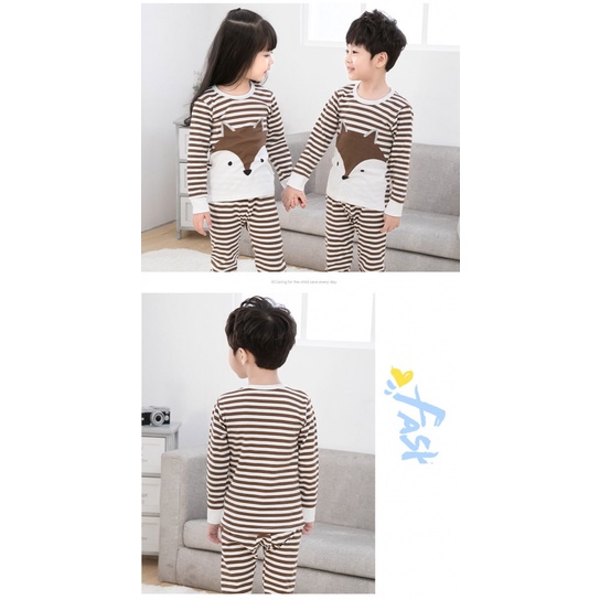Bộ Đồ Lót Trẻ Em 100-160CM Cotton Nguyên Chất Bé Trai Bé Gái Áo Cotton Thu Đông Bộ Đồ Ngủ Cotton Nguyên Chất Quần Áo Mùa Thu Quần Dài Quần Áo Gia Đình