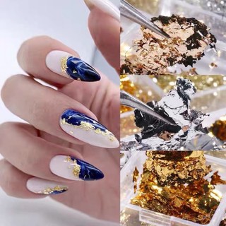 Khay giấy nhũ 6 ô dạng miếng và sợi giúp trang trí nail , tạo kiểu ẩn cho móng
