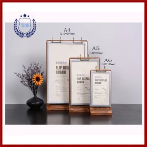 A4 Bàn Thẻ Thanh Trà Sữa Cửa Hàng Đa Trang Rượu Thương Hiệu Bàn Nhà Hàng Rời Menu Hai Mặt A5 Lật Thẻ Bàn Gỗ PWF3