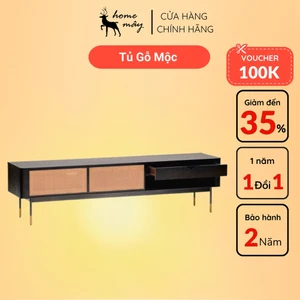 Kệ Tivi Mây Tre Đan Cao Cấp HOME MÂY - Ba Ngăn, Thiết Kế Nhỏ Gọn Đa Dụng
