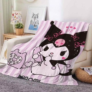 Kuromi 4 Kích Thước Flannel Chăn Kuromi Giai Điệu Dễ Thương Thời Trang Trẻ Em Đơn Mặt Mềm Mại Thoải Mái Ấm Giường Chăn Điều Hòa Không Khí Chăn