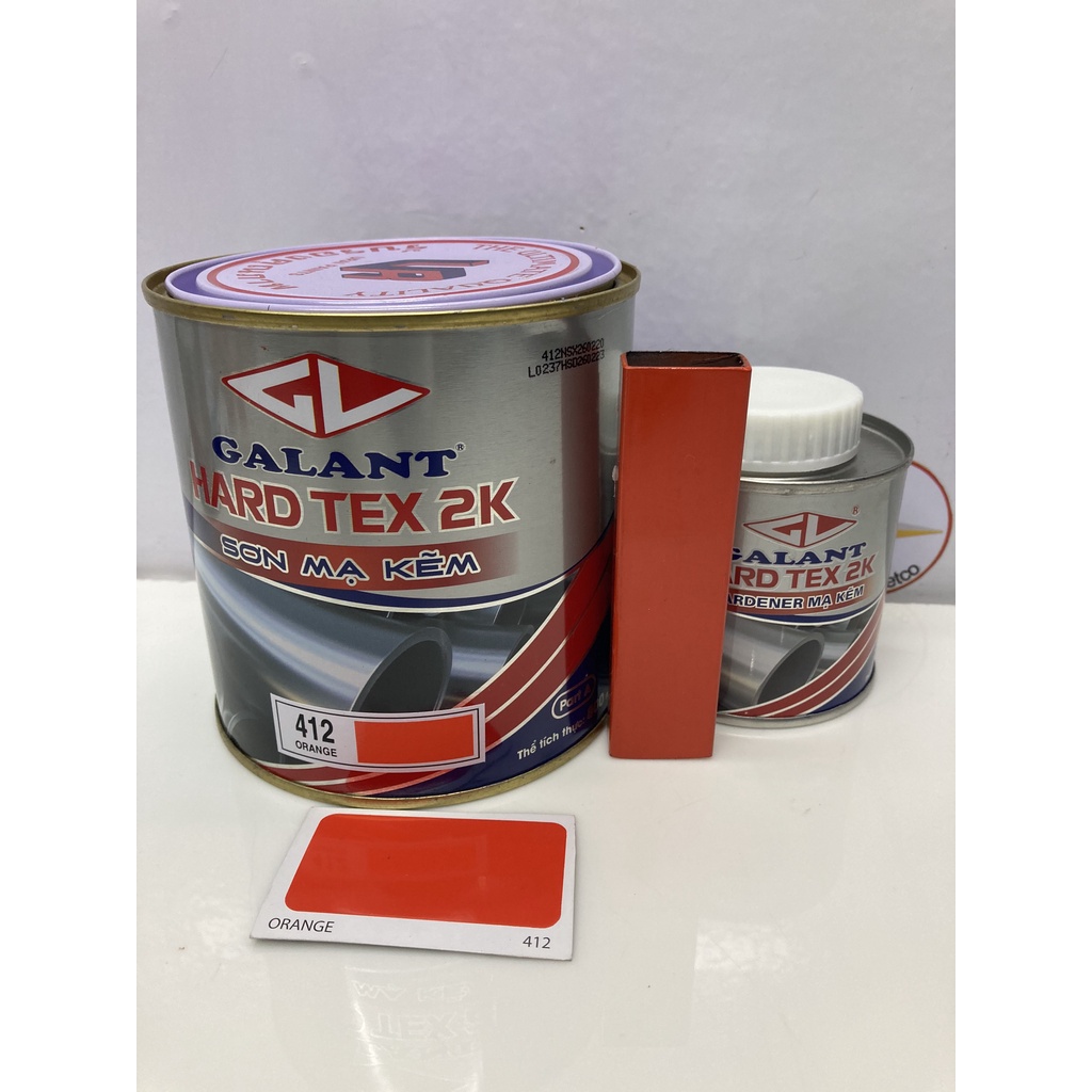 Sơn sắt kẽm 2 thành phần Galant Hard tex cam 412_bộ 1L | Shopee Việt Nam