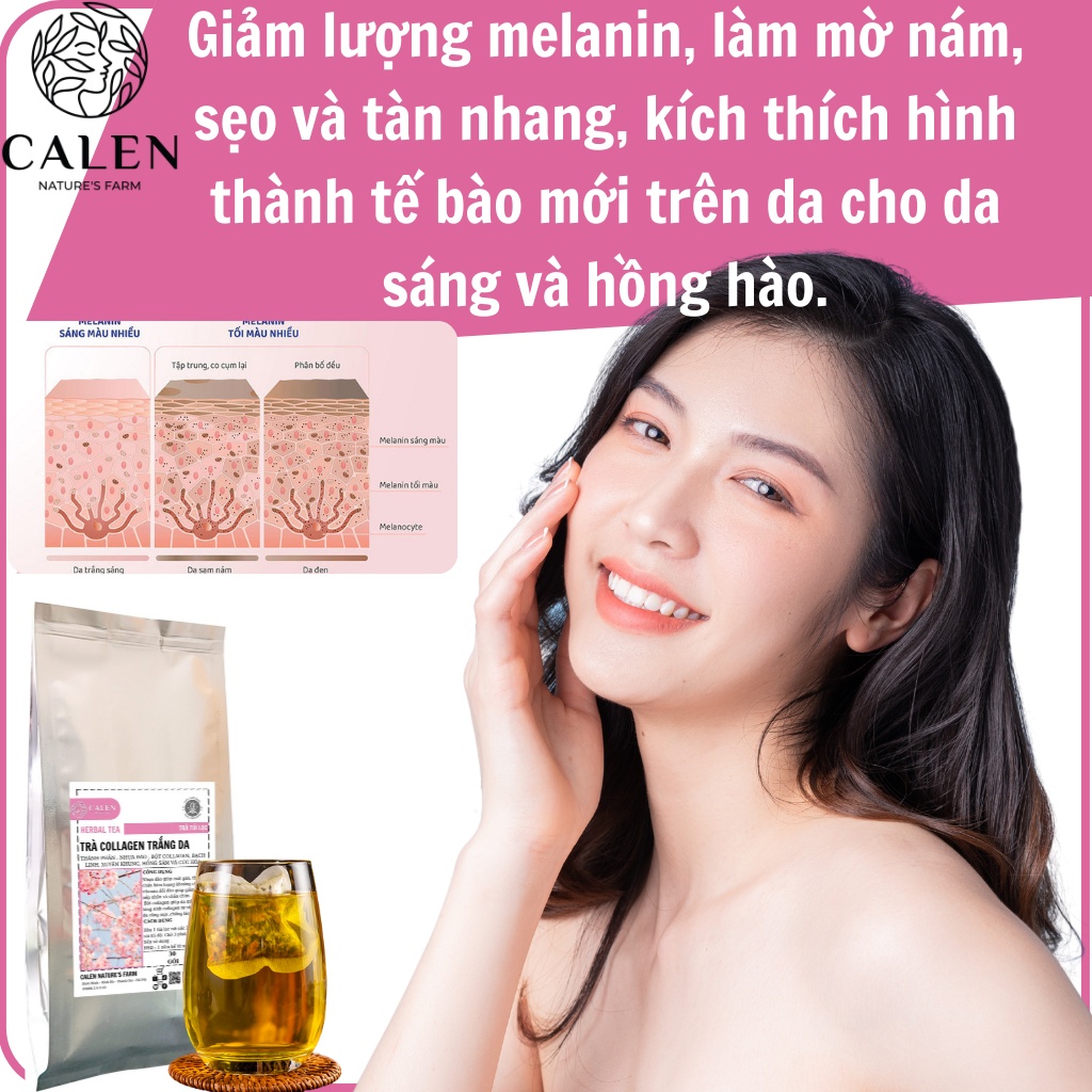 [Trà dưỡng nhan bổ khí ] Trà trắng da Calen Nature Farm dưỡng khí huyết hồng hào, cân bằng nội tiết tố nữ bổ thận nữ