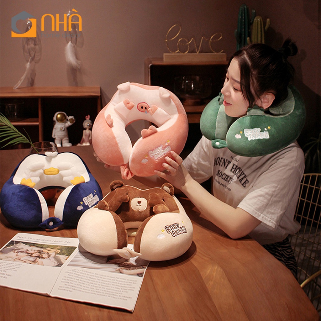 Gối chữ U tựa cổ hoạt hình dễ thương