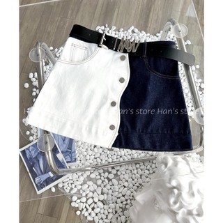 CHÂN VÁY HAI MÀU CHẤT KAKI JEANS(ẢNH THẬT)