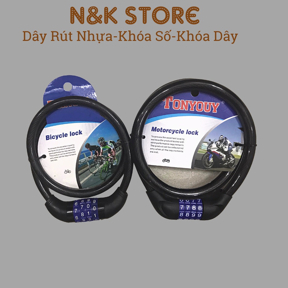 Dây khóa 4 số chống trộm xe đạp xe máy, khóa dây số khóa cửa khóa cổng chắc chắn