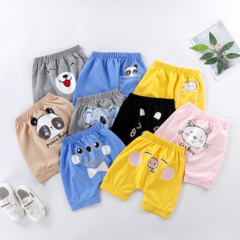 Mùa Hè Phong Cách Mới Trẻ Em Cotton pp Quần Phiên Bản Hàn Quốc Bé Trai Bé Gái Quần Crop Mông Quần Thường Ngày