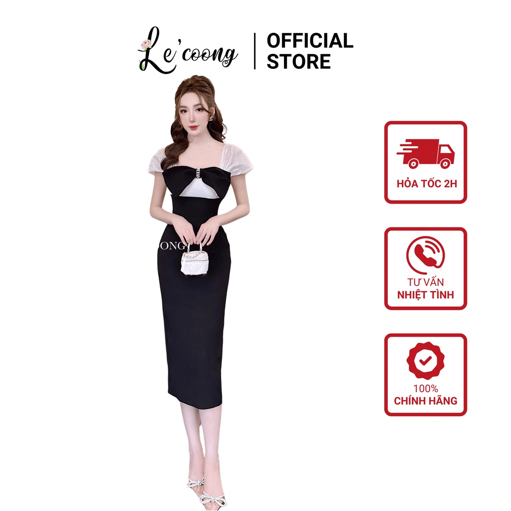 Đầm Nữ Body Tay Lụa LECOONG V302 Váy Thiết Kế Dáng Dài Đi Tiệc Sang Chảnh