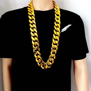 Flgo Giả Vàng Dây Chuyền Vòng Cổ Nhựa Lớn Chunky Vòng Cổ Hip hop Dày Lớn Dây Xích Vàng Cho Nghệ Sĩ Hip-hop Hoặc Ban Nhạc Mem