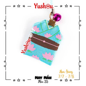 Túi Phước Yushou May Mắn Hoa S.úng - Kiểu Omamori Nhật, Có sẵn, Quà tặng ý nghĩa.