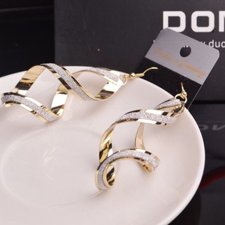 Bông Tai Kim Loại Phóng Đại – Màu Đen, Bạc, Vàng Sang Trọng Dành Cho Nữ