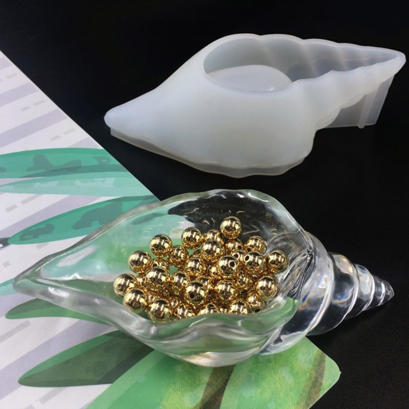 Flgo Chậu Hoa Khuôn Nhựa DIY Khay Nhựa Silicon Khuôn Conch Trang Sức Đĩa Món Ăn Khuôn