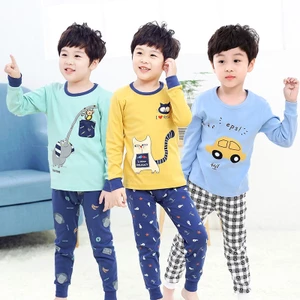 Bộ Đồ Lót Trẻ Em 100-160CM Cotton Nguyên Chất Bé Trai Bé Gái Áo Cotton Thu Đông Bộ Đồ Ngủ Cotton Nguyên Chất Quần Áo Mùa Thu Quần Dài Quần Áo Gia Đình