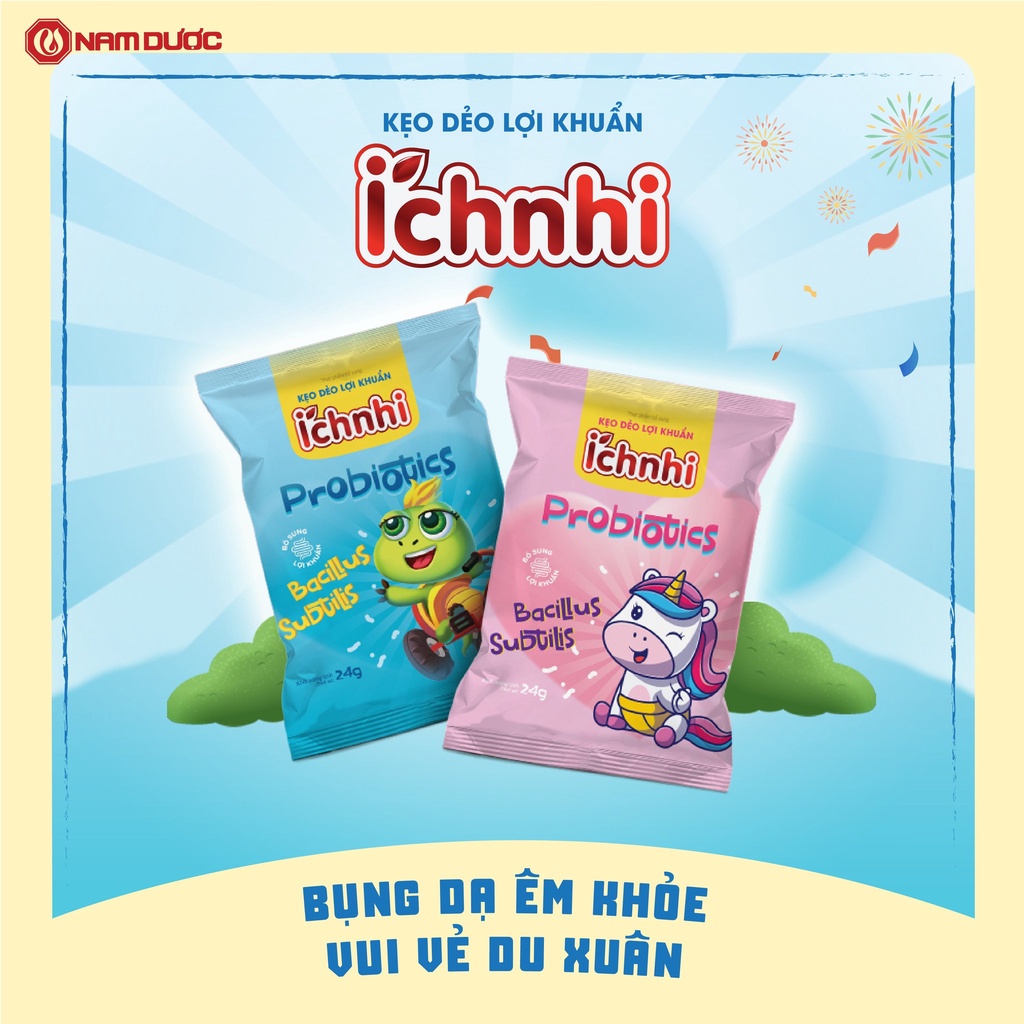 Ảnh Kẹo dẻo lợi khuẩn Ích Nhi (dây 10 gói) chứa lợi khuẩn bacillus subtilis hỗ trợ tiêu hóa 4