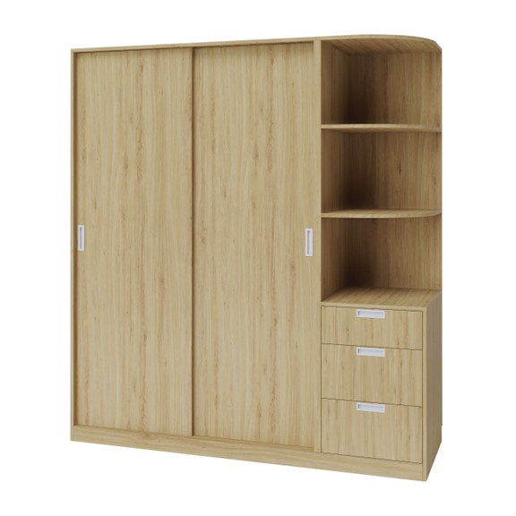 Ảnh WINDY, Tủ quần áo cửa lùa bằng gỗ công nghiệp cao cấp WAR_055, 180x60x200cm, sản xuất 2