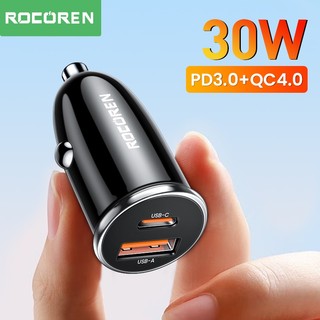 Rocoren 30W Sạc Xe Hơi USB Loại C Sạc Nhanh QC PD Sạc Nhanh Sạc Adapter Cho iPhone 14 Pro Max 13 Samsung Xiaomi Poco