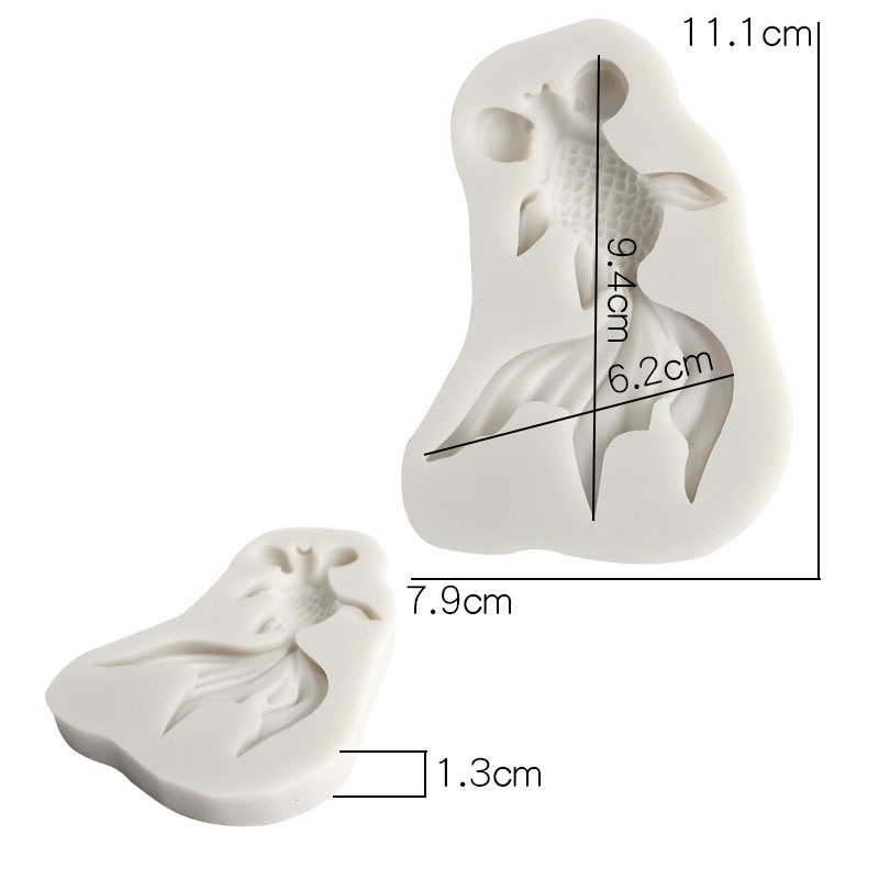 Khuôn Silicone Tạo Hình Làm Bánh Kẹo Hình Cá Vàng 3D DIY