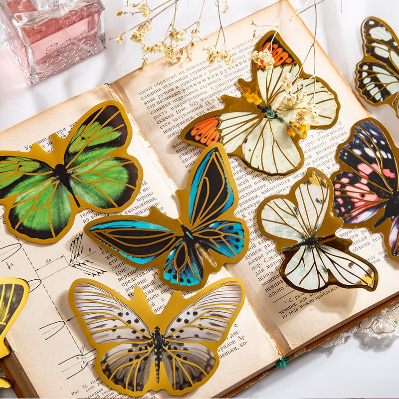 Sticker vintage dán trang trí 10 mếng Butterfly HD140 - K58 DIY Crafts, Scrapbook, Journal, Diary, Planner.