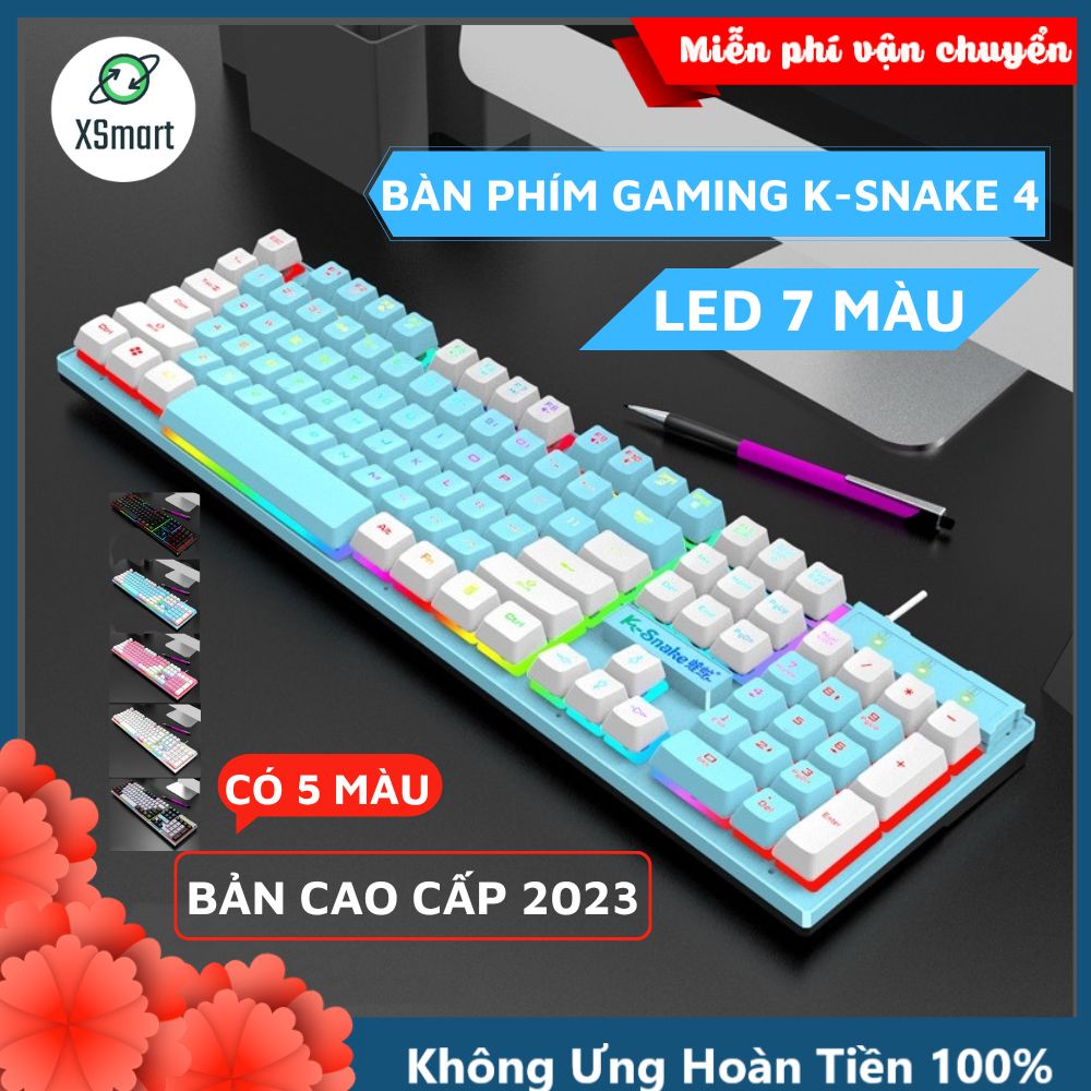Bàn Phím Giả Cơ Máy Tính Gaming LED 7 Màu K-Snak4 Có Dây, Chống Nước ...