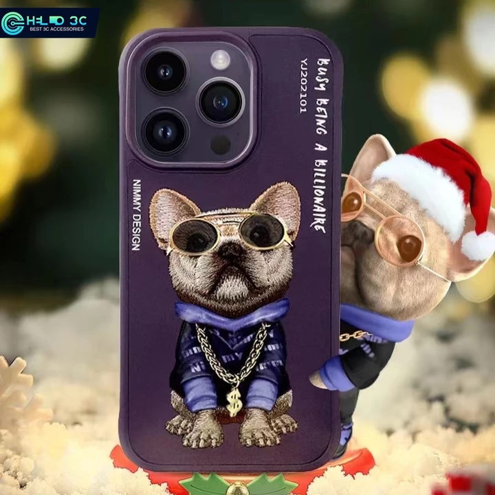 Ốp lưng Nimmy vật nuôi thêu 3D cho iphone 16/15/14/13 cho ốp lưng iphone 16 pro max chống sốc cho ốp lưng iphone 15 pro max chống sốc cho ốp lưng ipho – 2