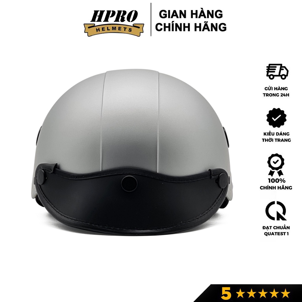 Ảnh Nón bảo hiểm thời trang Hpro helmet, có lỗ thông gió, kiểu dáng trẻ trung năng động, màu bạc cá tính, Freeside (52-56cm) 2