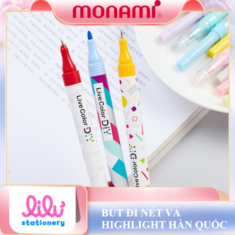Bút đánh dấu highlight 2 đầu cute nhiều màu pastel huỳnh quang Hàn Quốc đánh dấu nhớ dòng trang trí sổ tay dễ thương