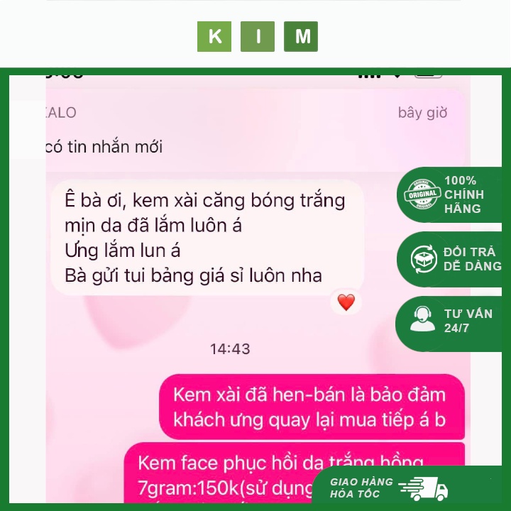 Kem mini 7g dưỡng da phục hồi da trắng hồng Hạnh Sinoo - Kem dưỡng da lành tính dưỡng ẩm trắng hồng