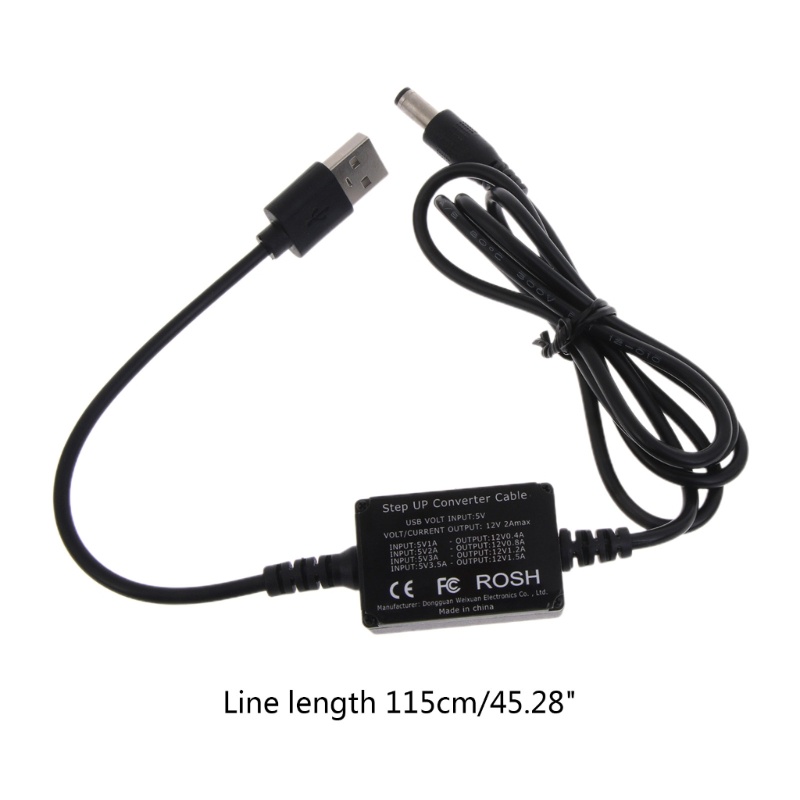 Cáp chuyển đổi dòng IOR USB sang DC Boost 5V sang 12V Dây nguồn điện áp có thể điều chỉnh