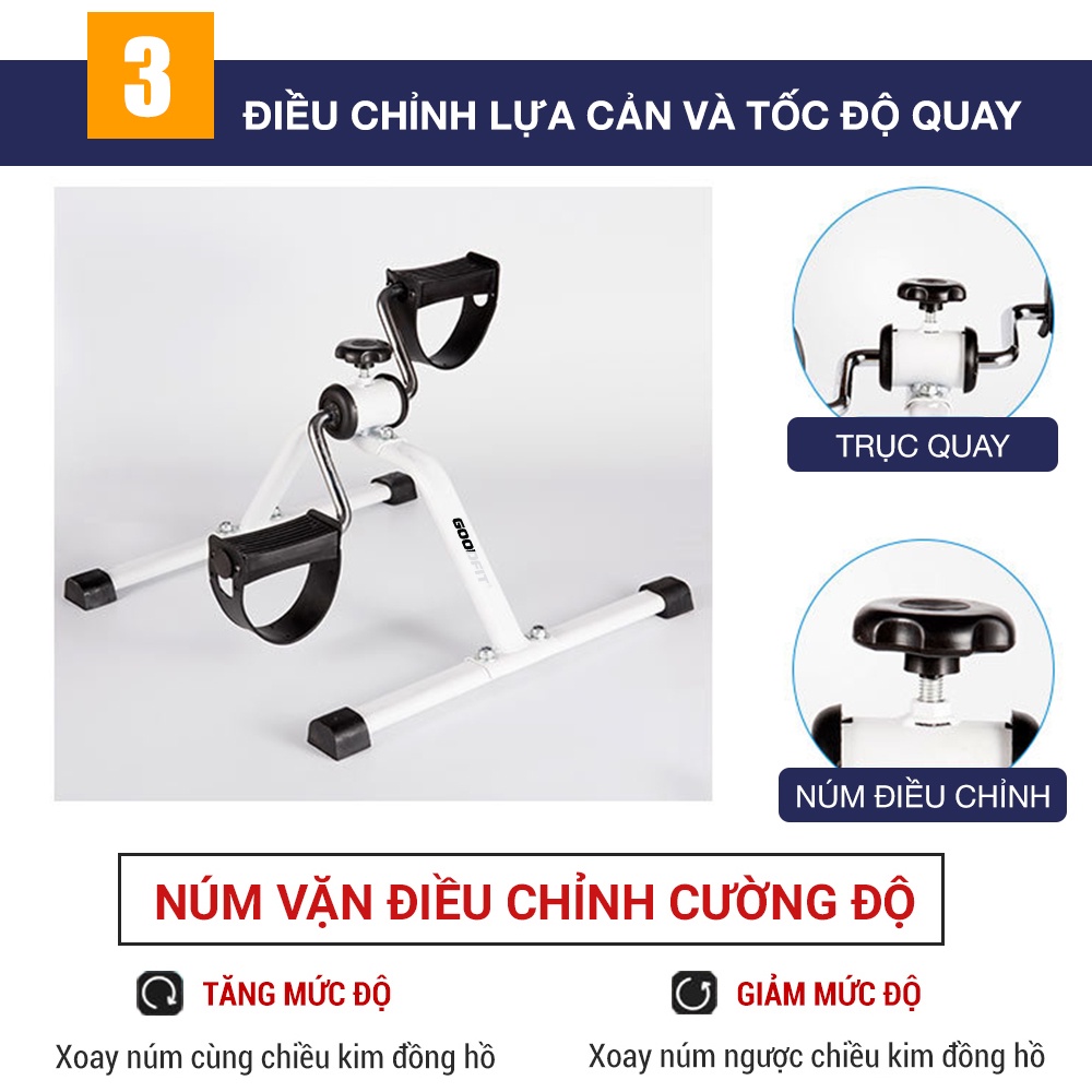 Xe đạp thể dục mini tháo lắp tại nhà, văn phòng GoodFit GF003MB